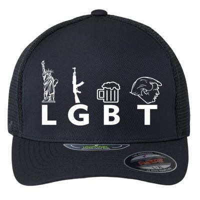 LGBT Lady Liberty Guns Beer Trump Donald Trump Flexfit Unipanel Trucker Cap