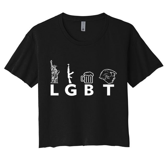 LGBT Lady Liberty Guns Beer Trump Donald Trump Crop Top