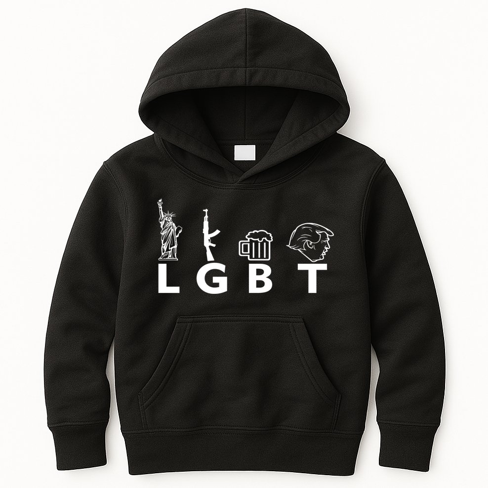 LGBT Lady Liberty Guns Beer Trump Donald Trump Kids Hoodie