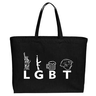 LGBT Lady Liberty Guns Beer Trump Donald Trump Cotton Canvas Jumbo Tote