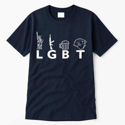 LGBT Lady Liberty Guns Beer Trump Donald Trump Tall T-Shirt