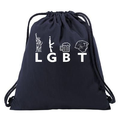 LGBT Lady Liberty Guns Beer Trump Donald Trump Drawstring Bag