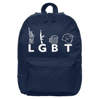 LGBT Lady Liberty Guns Beer Trump Donald Trump 16 in Basic Backpack