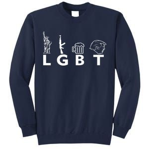 LGBT Lady Liberty Guns Beer Trump Donald Trump Tall Sweatshirt