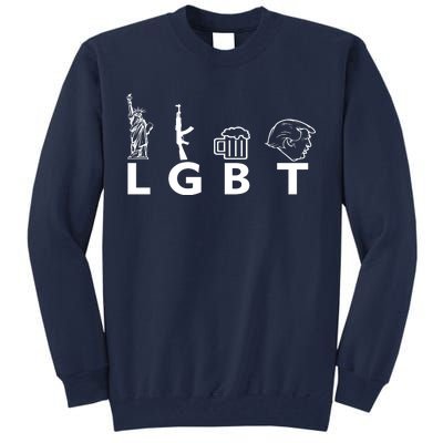 LGBT Lady Liberty Guns Beer Trump Donald Trump Tall Sweatshirt