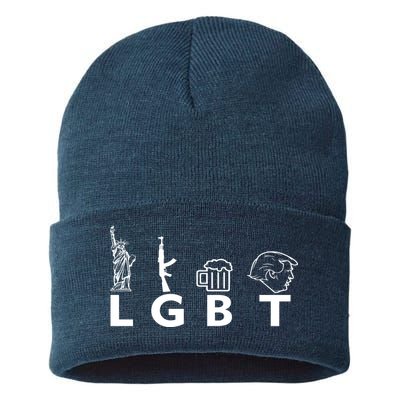 LGBT Lady Liberty Guns Beer Trump Donald Trump Sustainable Knit Beanie