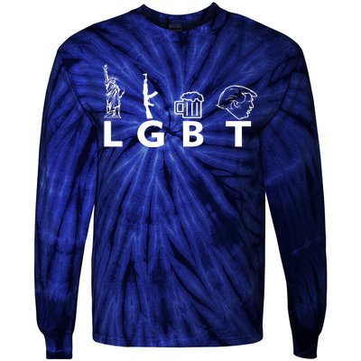 LGBT Lady Liberty Guns Beer Trump Donald Trump Tie-Dye Long Sleeve Shirt