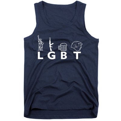 LGBT Lady Liberty Guns Beer Trump Donald Trump Tank Top