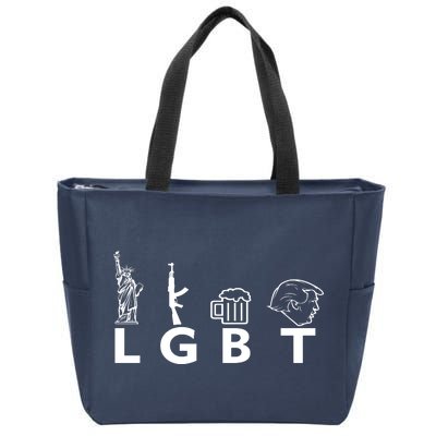 LGBT Lady Liberty Guns Beer Trump Donald Trump Zip Tote Bag