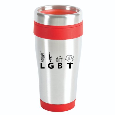 LGBT Lady Liberty Guns Beer Trump Donald Trump 16oz Travel Tumbler