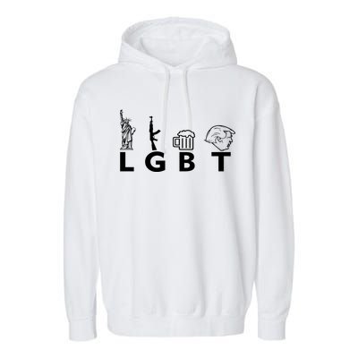 LGBT Lady Liberty Guns Beer Trump Donald Trump Garment-Dyed Fleece Hoodie