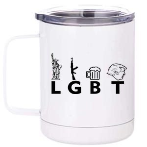 LGBT Lady Liberty Guns Beer Trump Donald Trump 12 oz Stainless Steel Tumbler Cup