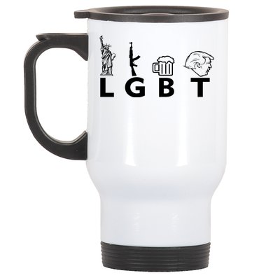 LGBT Lady Liberty Guns Beer Trump Donald Trump Stainless Steel Travel Mug