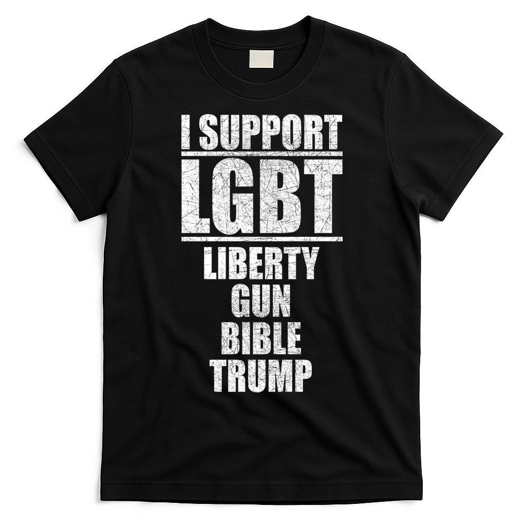 LGBT Liberty Gun Bible Trump T-Shirt