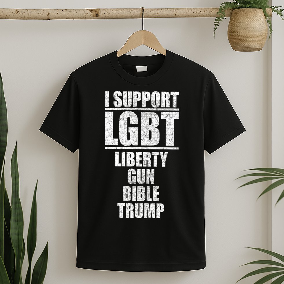 LGBT Liberty Gun Bible Trump T-Shirt