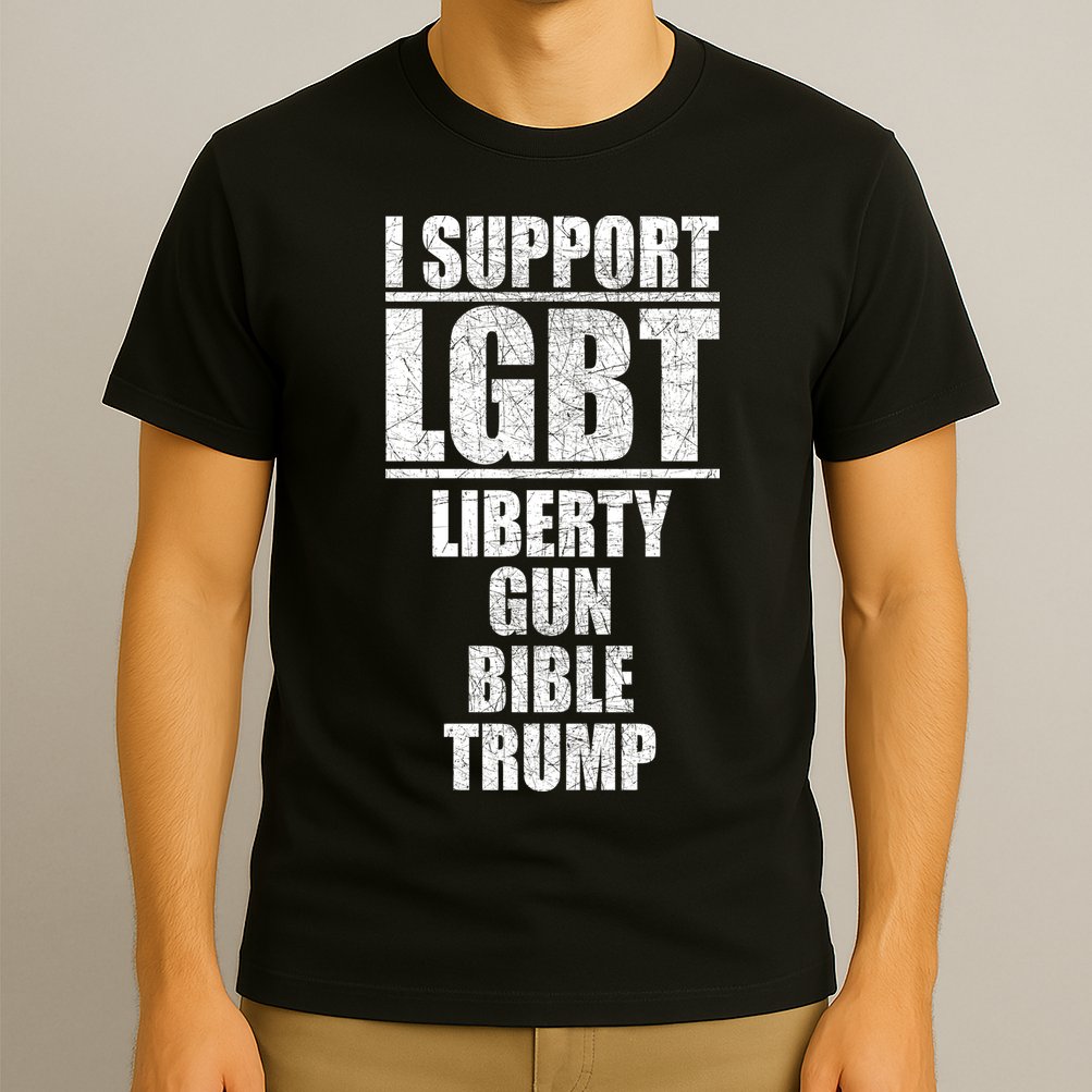 LGBT Liberty Gun Bible Trump T-Shirt