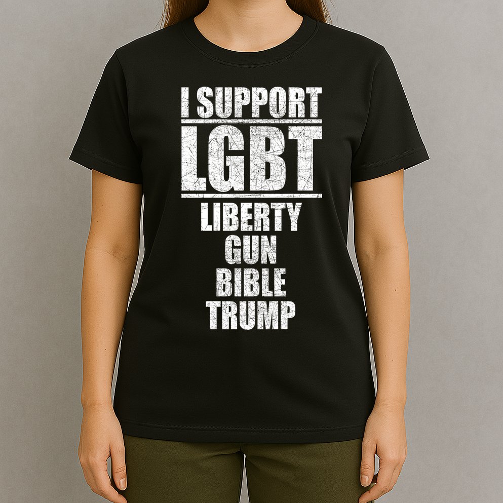 LGBT Liberty Gun Bible Trump T-Shirt