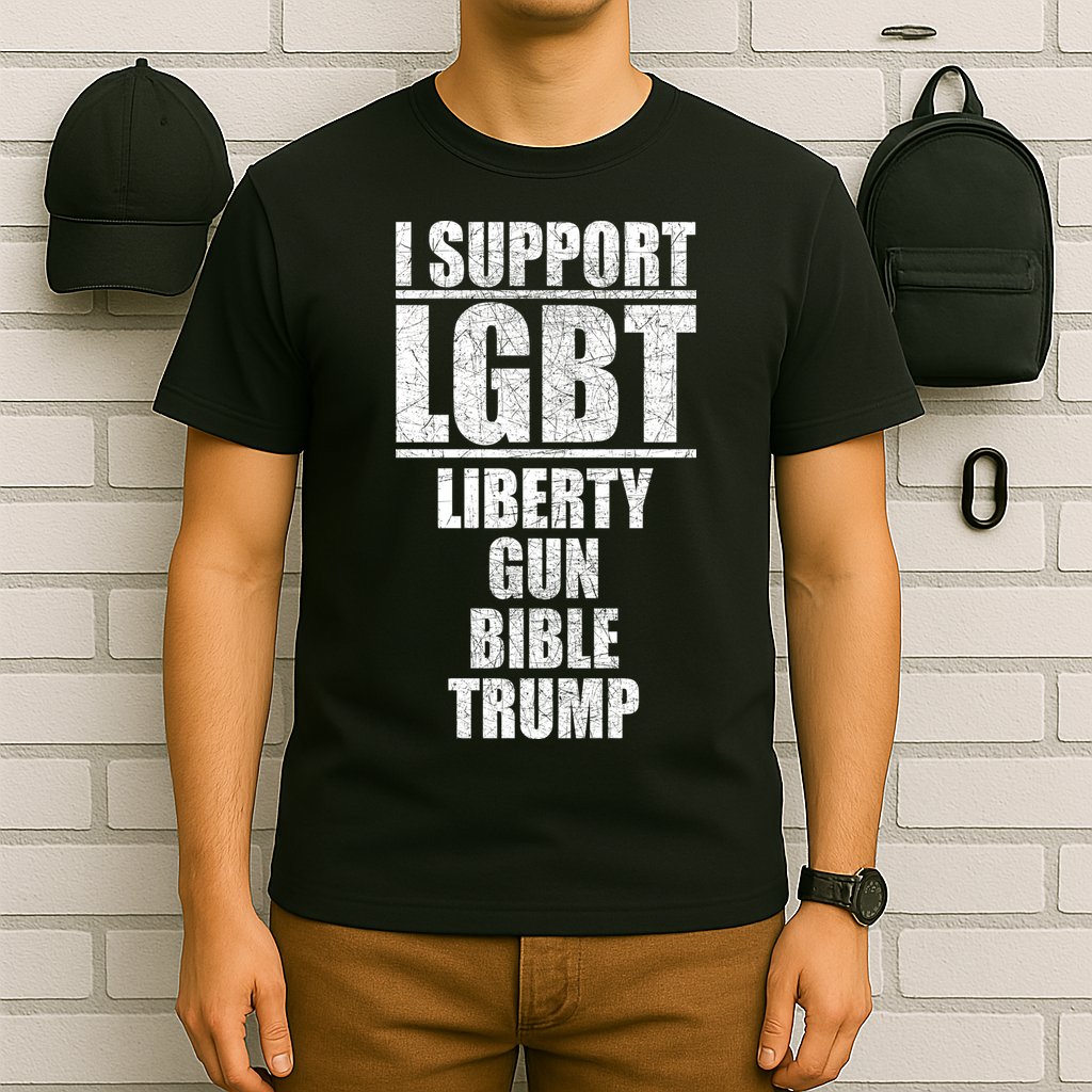 LGBT Liberty Gun Bible Trump T-Shirt