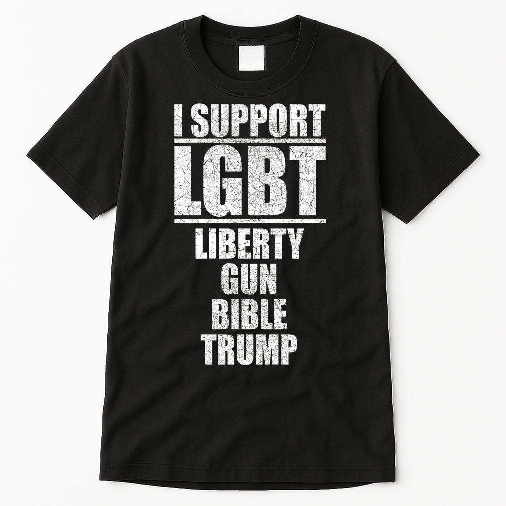 LGBT Liberty Gun Bible Trump Tall T-Shirt