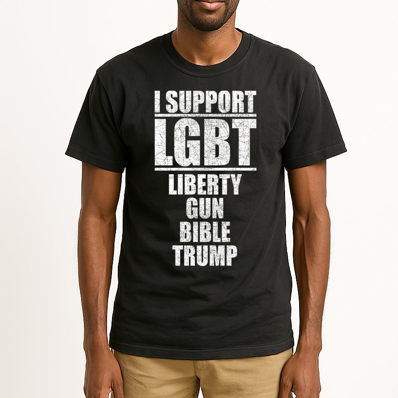 LGBT Liberty Gun Bible Trump Tall T-Shirt