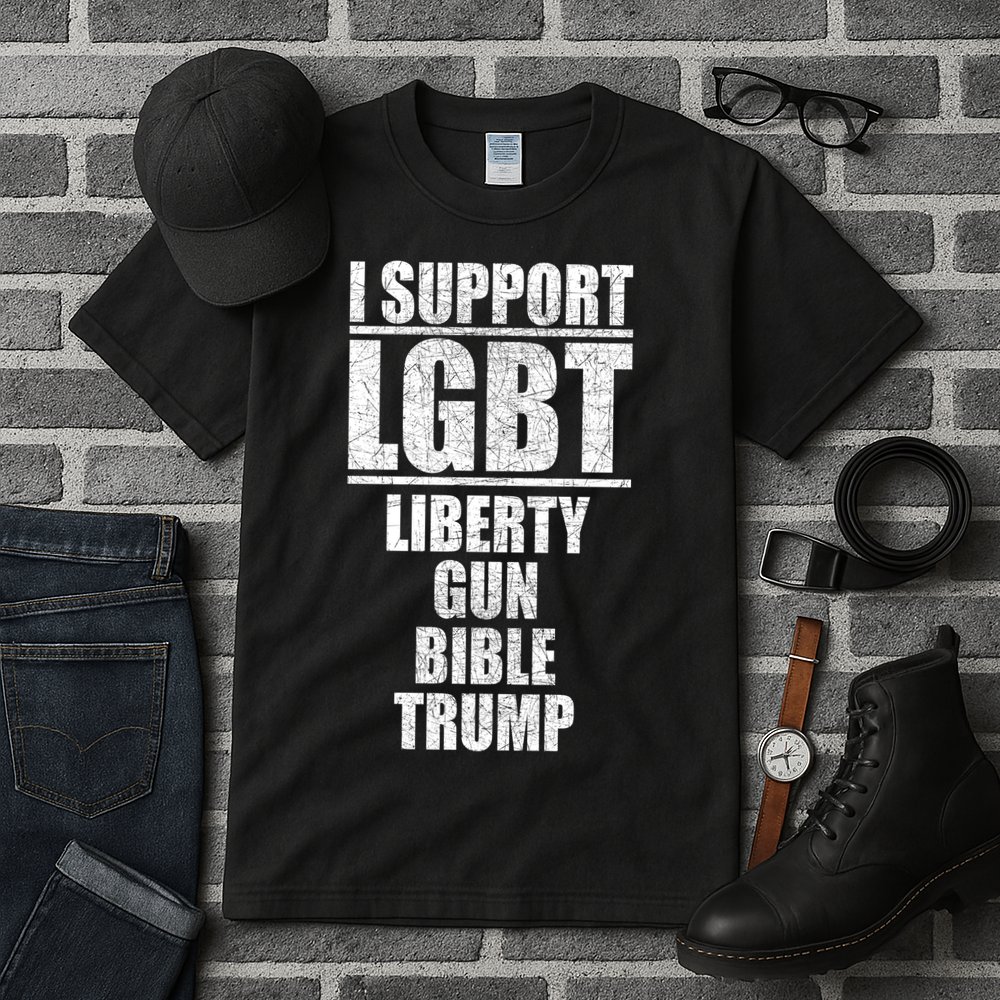 LGBT Liberty Gun Bible Trump Tall T-Shirt