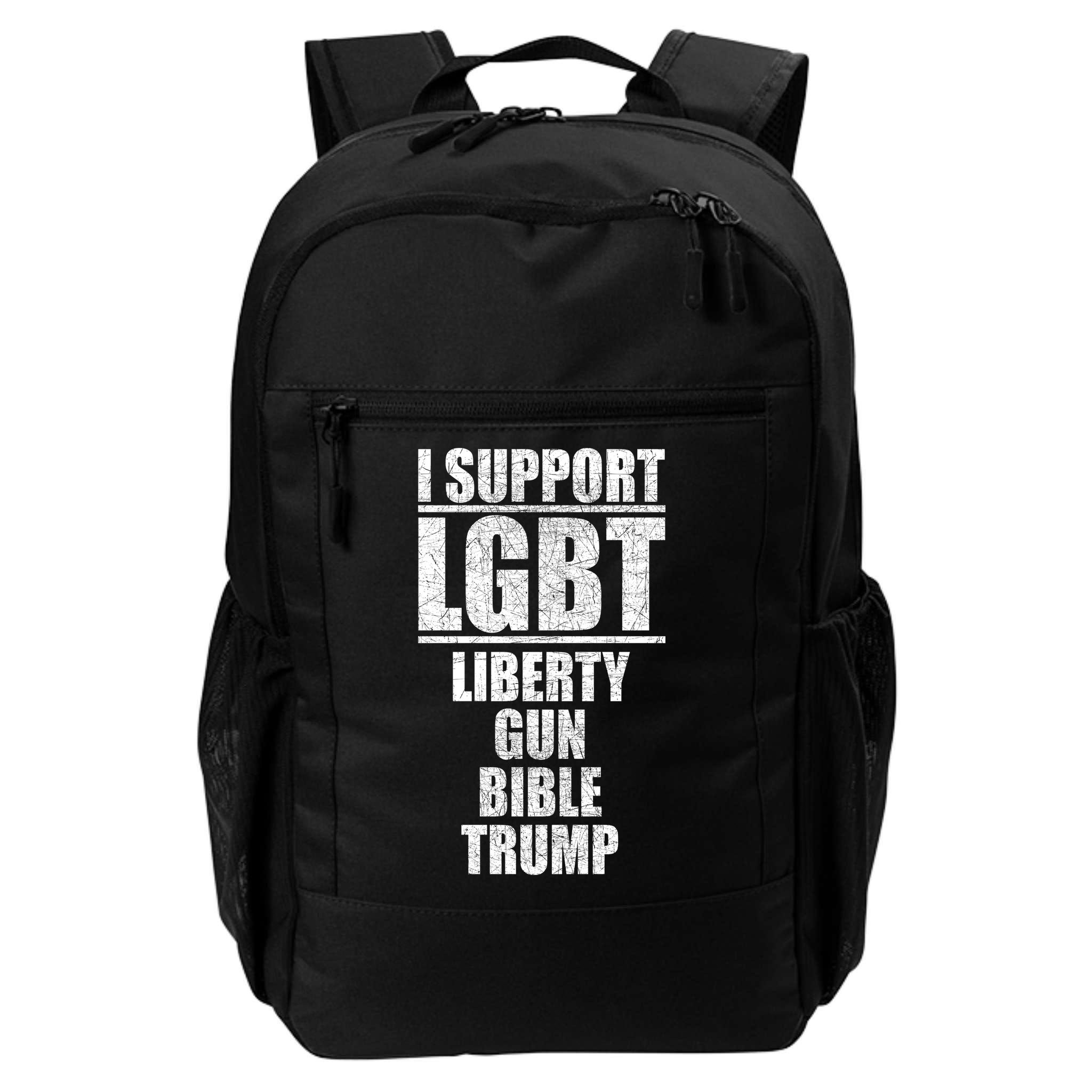 LGBT Liberty Gun Bible Trump Backpack