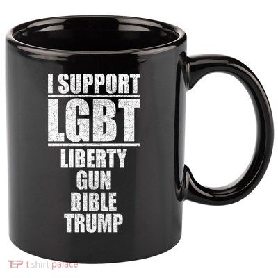 LGBT Liberty Gun Bible Trump 11oz C Handle Ceramic Mug