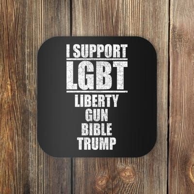 LGBT Liberty Gun Bible Trump Coaster