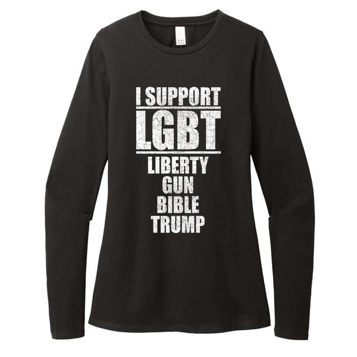 LGBT Liberty Gun Bible Trump Womens CVC Long Sleeve Shirt