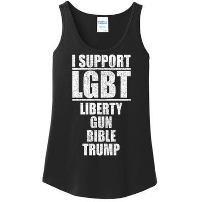 LGBT Liberty Gun Bible Trump Ladies Essential Tank