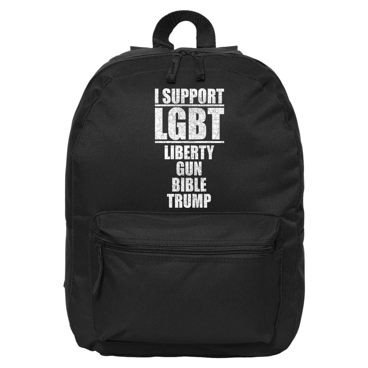 LGBT Liberty Gun Bible Trump 16 in Basic Backpack