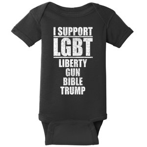 LGBT Liberty Gun Bible Trump Baby Bodysuit