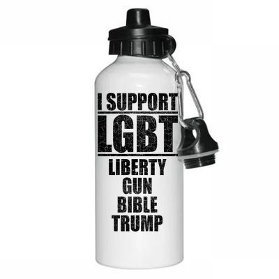 LGBT Liberty Gun Bible Trump Aluminum Water Bottle 