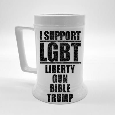 LGBT Liberty Gun Bible Trump Beer Stein