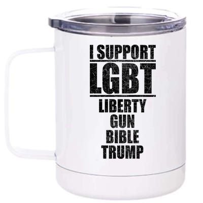 LGBT Liberty Gun Bible Trump 12 oz Stainless Steel Tumbler Cup