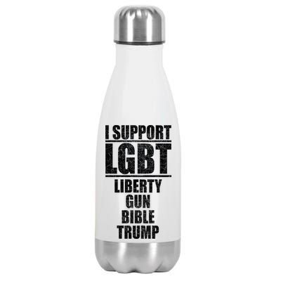 LGBT Liberty Gun Bible Trump Stainless Steel Insulated Water Bottle