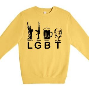 LGBT Liberty Guns Beer Pro Donald Trump Premium Crewneck Sweatshirt