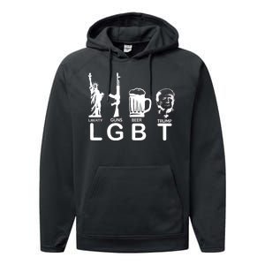 LGBT Liberty Guns Beer Pro Donald Trump Performance Fleece Hoodie