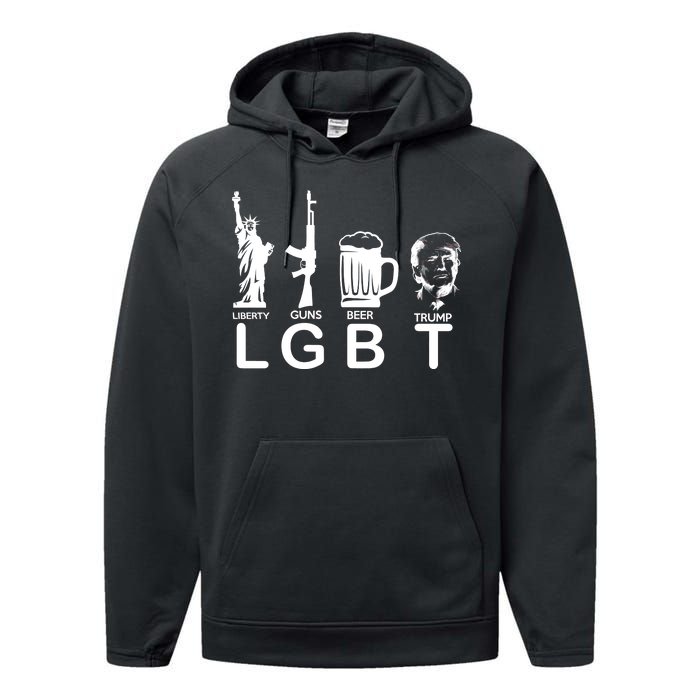 LGBT Liberty Guns Beer Pro Donald Trump Performance Fleece Hoodie