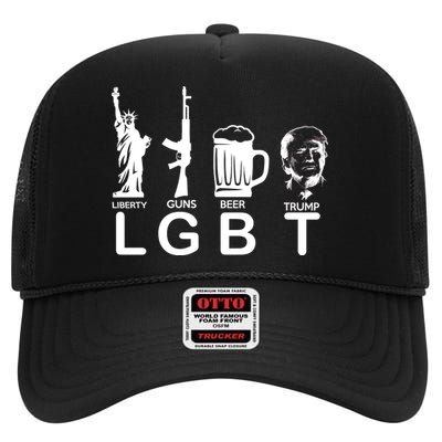 LGBT Liberty Guns Beer Pro Donald Trump High Crown Mesh Back Trucker Hat