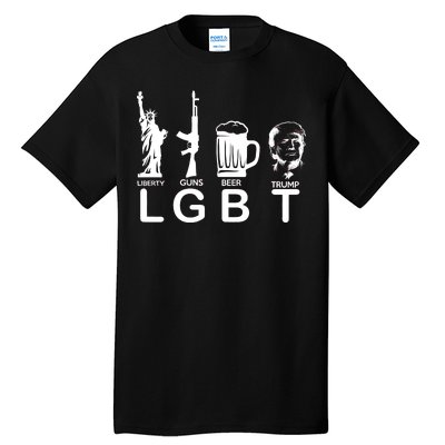 LGBT Liberty Guns Beer Pro Donald Trump Tall T-Shirt