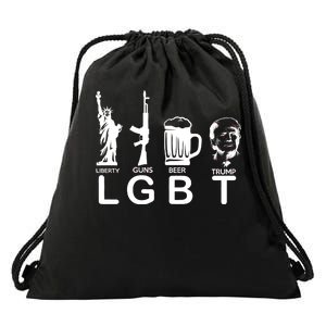 LGBT Liberty Guns Beer Pro Donald Trump Drawstring Bag