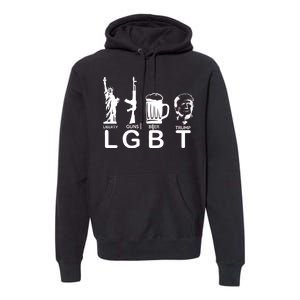 LGBT Liberty Guns Beer Pro Donald Trump Premium Hoodie