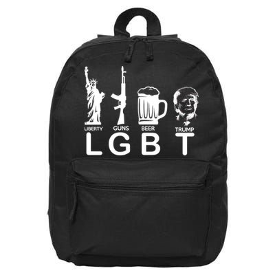 LGBT Liberty Guns Beer Pro Donald Trump 16 in Basic Backpack