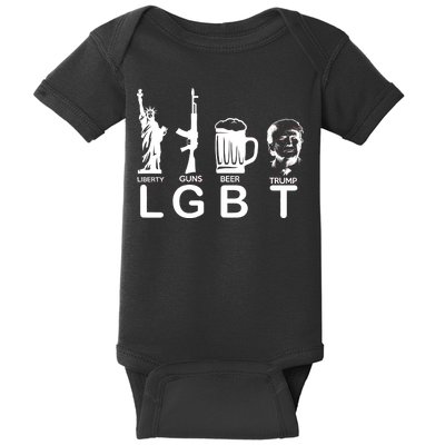 LGBT Liberty Guns Beer Pro Donald Trump Baby Bodysuit