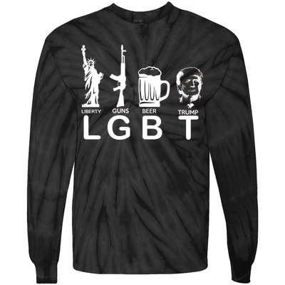 LGBT Liberty Guns Beer Pro Donald Trump Tie-Dye Long Sleeve Shirt