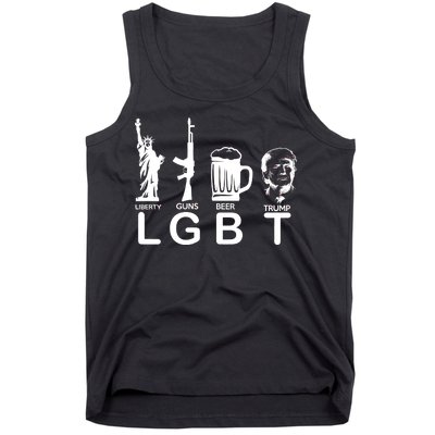 LGBT Liberty Guns Beer Pro Donald Trump Tank Top