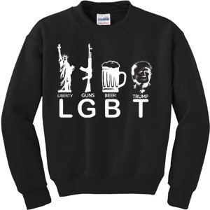 LGBT Liberty Guns Beer Pro Donald Trump Kids Sweatshirt