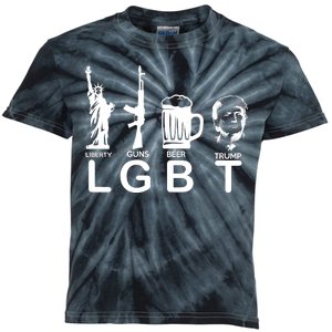 LGBT Liberty Guns Beer Pro Donald Trump Kids Tie-Dye T-Shirt