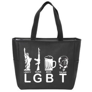 LGBT Liberty Guns Beer Pro Donald Trump Zip Tote Bag